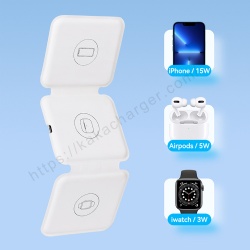 Foldable QI Standard 3 in 1 Mobile Phone Headphone Apple Watch Wireless Fast Charging Chargers